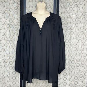 Torrid Georgette Puff Sleeve Peasant Blouse